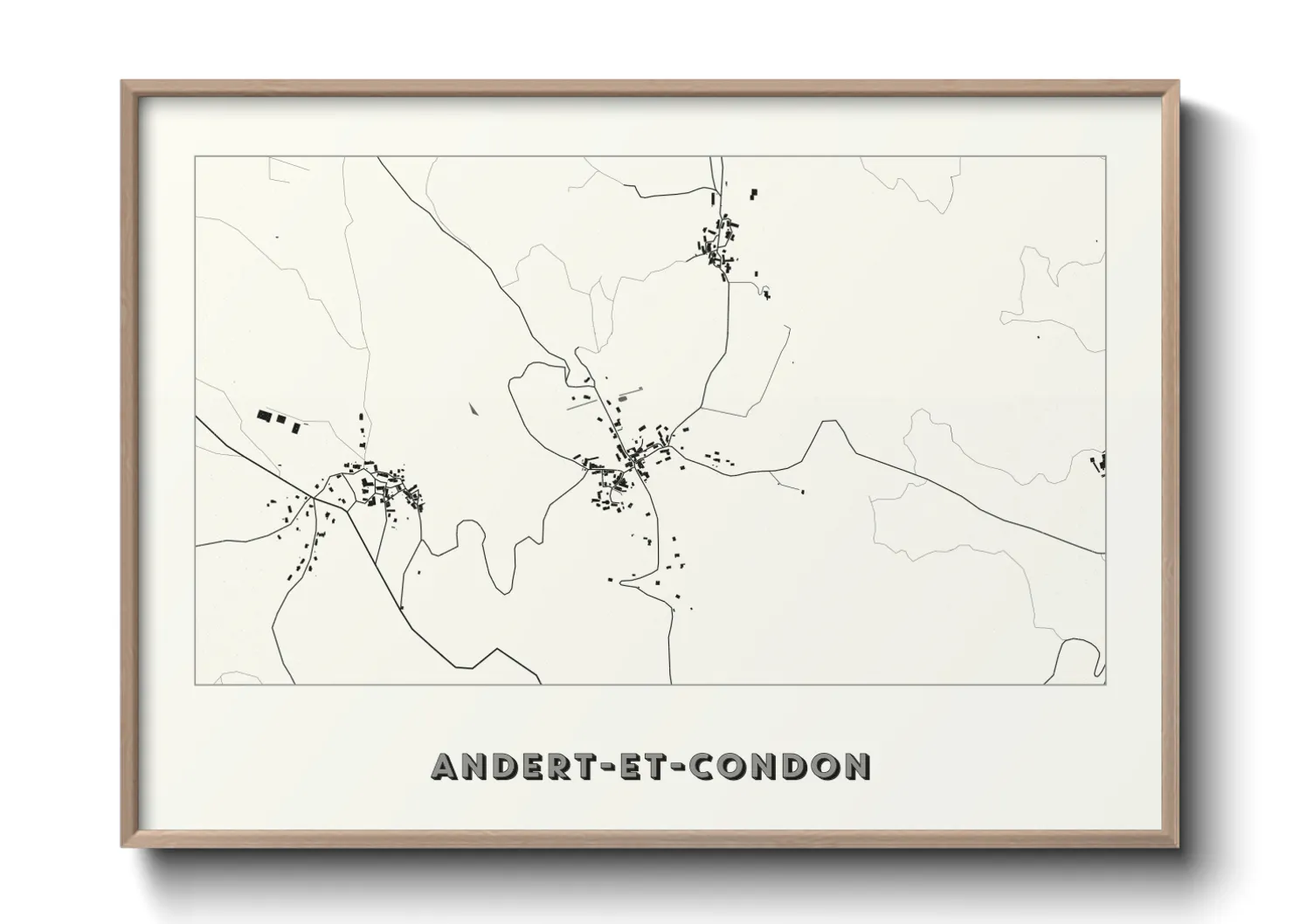 Une affiche de carte sur Andert-et-Condon
