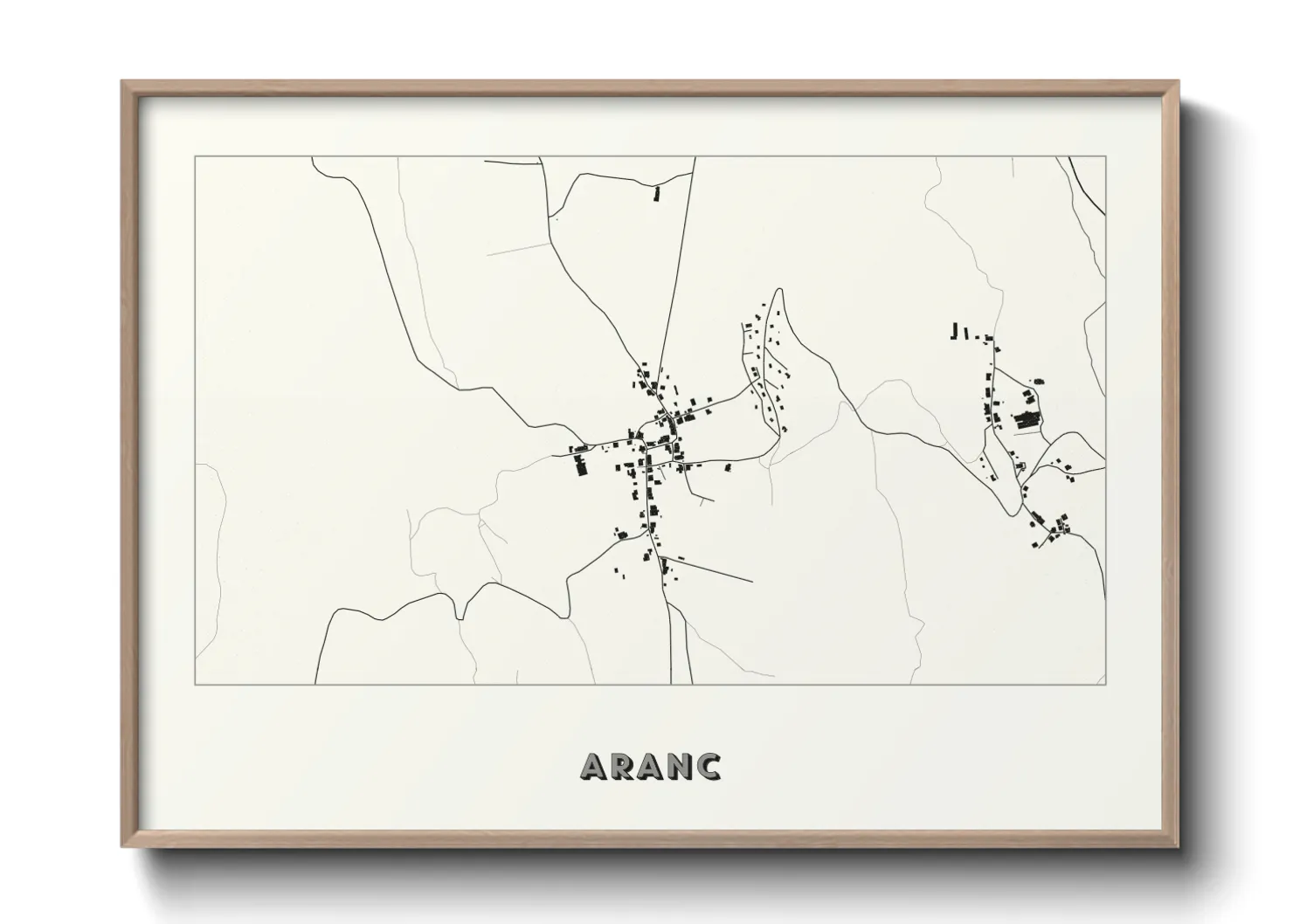 Une affiche de carte sur Aranc