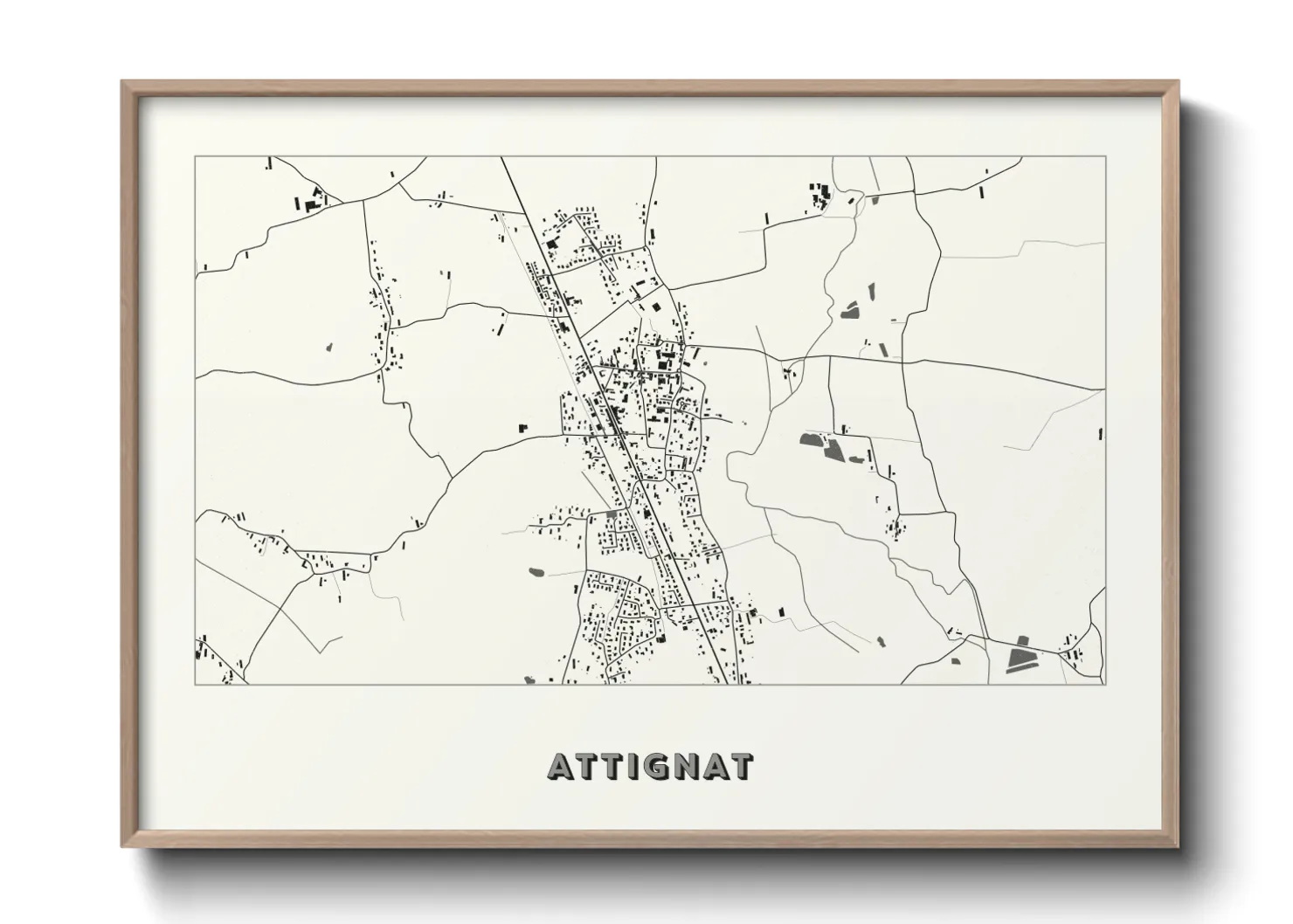 Une affiche de carte sur Attignat