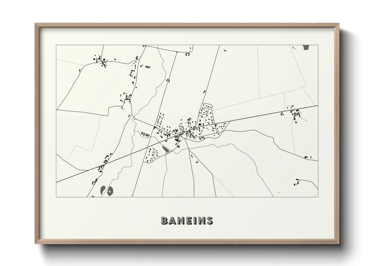 Une affiche de carte sur Baneins