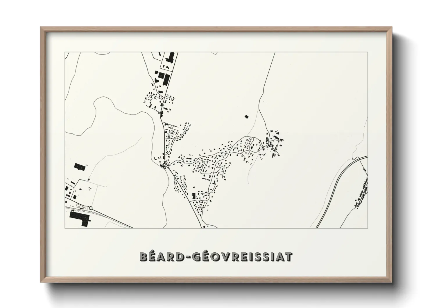 Une affiche de carte sur Béard-Géovreissiat