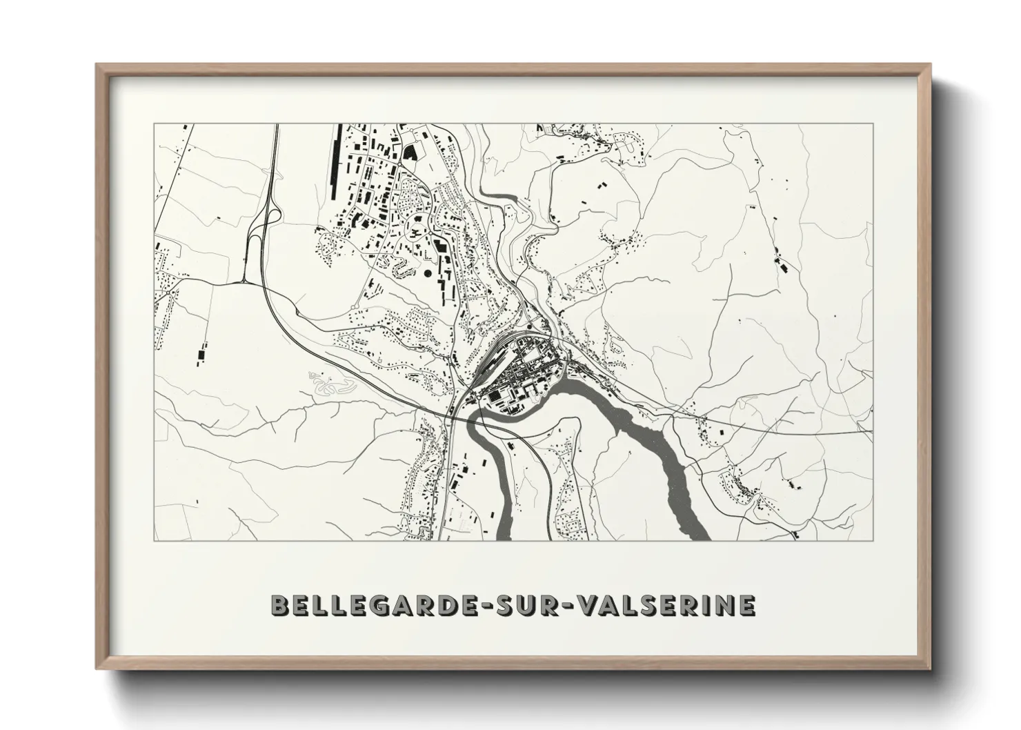Une affiche de carte sur Bellegarde-sur-Valserine
