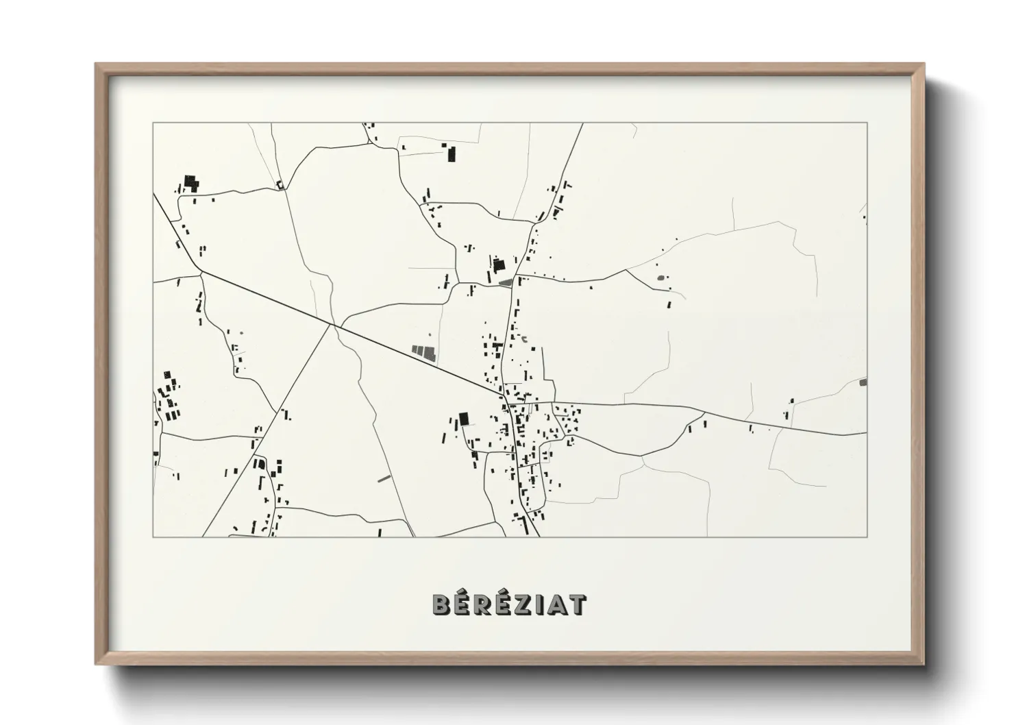 Une affiche de carte sur Béréziat