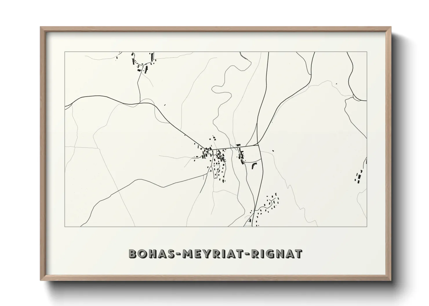 Une affiche de carte sur Bohas-Meyriat-Rignat