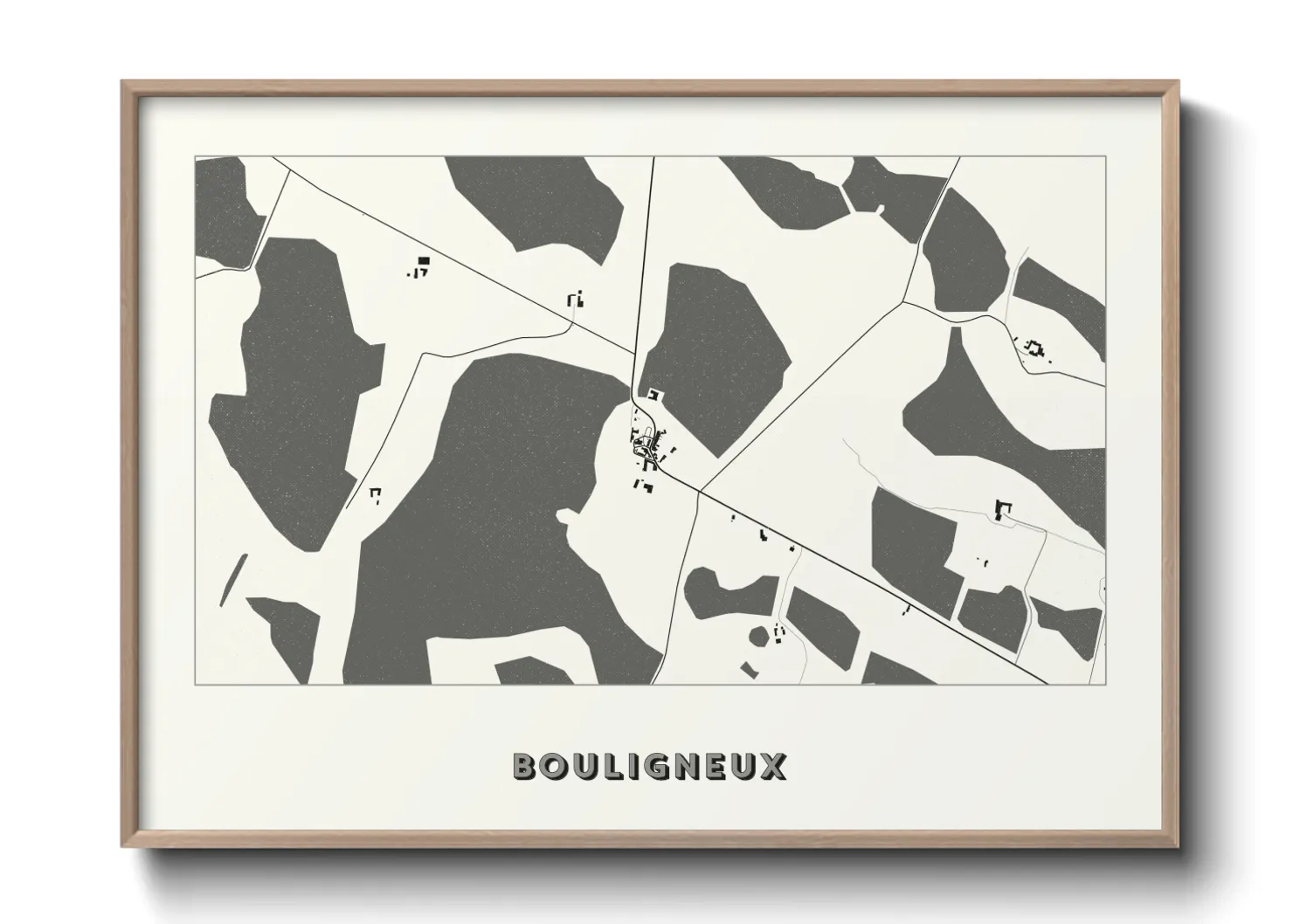 Une affiche de carte sur Bouligneux