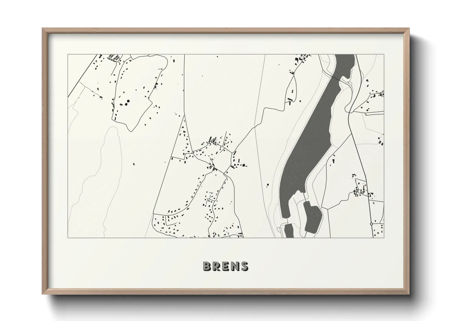 Une affiche de carte sur Brens