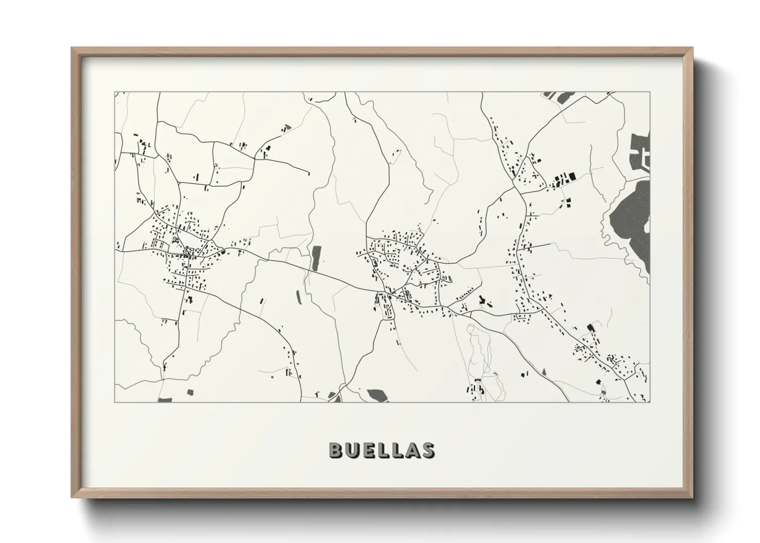 Une affiche de carte sur Buellas