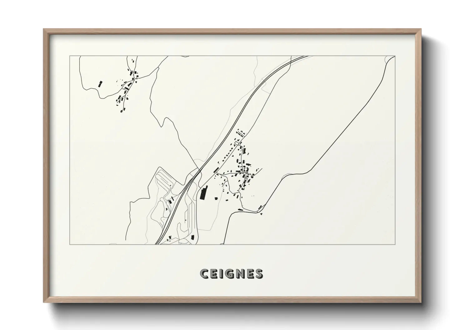 Une affiche de carte sur Ceignes