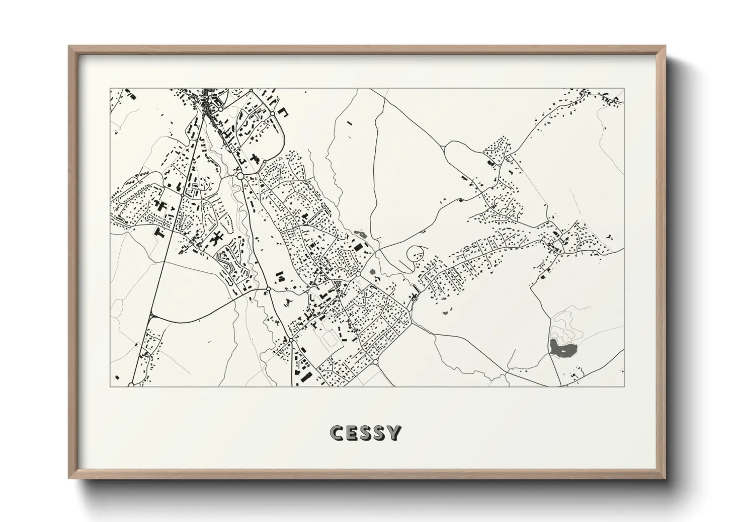 Une affiche de carte sur Cessy