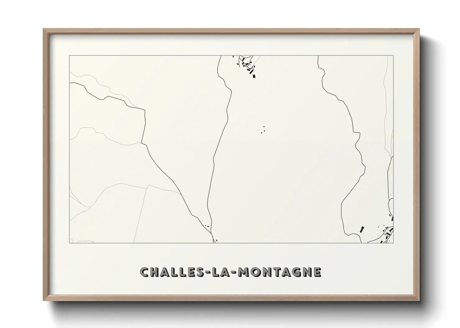 Une affiche de carte sur Challes-la-Montagne
