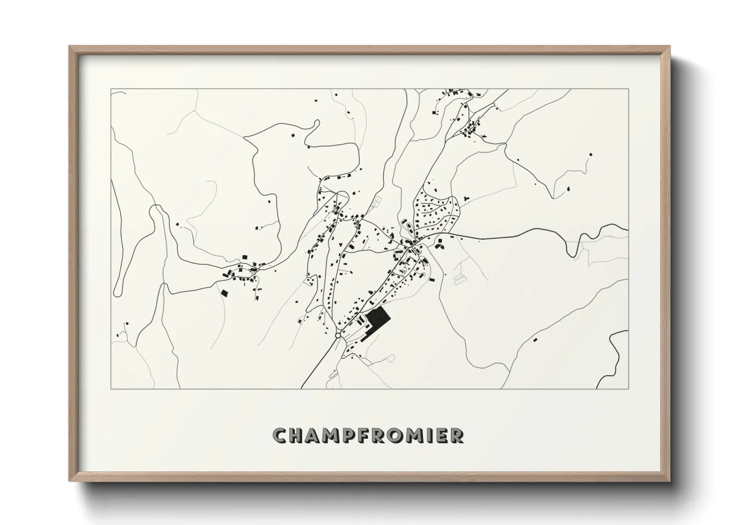 Une affiche de carte sur Champfromier