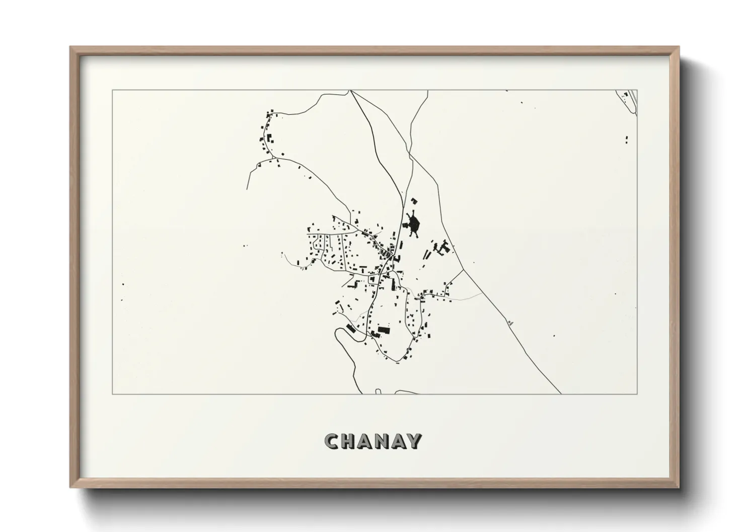 Une affiche de carte sur Chanay