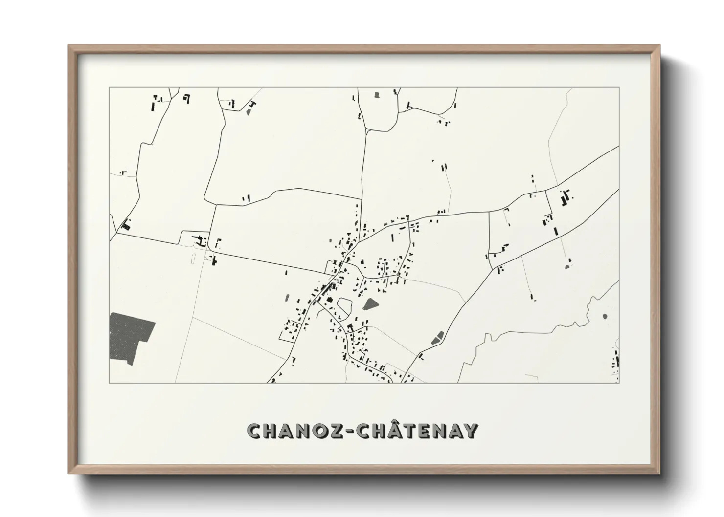 Une affiche de carte sur Chanoz-Châtenay
