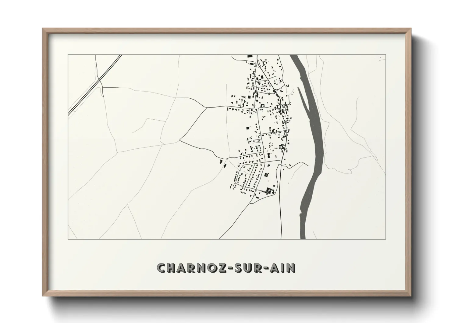 Une affiche de carte sur Charnoz-sur-Ain