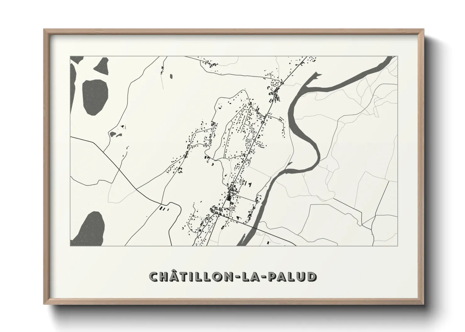Une affiche de carte sur Châtillon-la-Palud