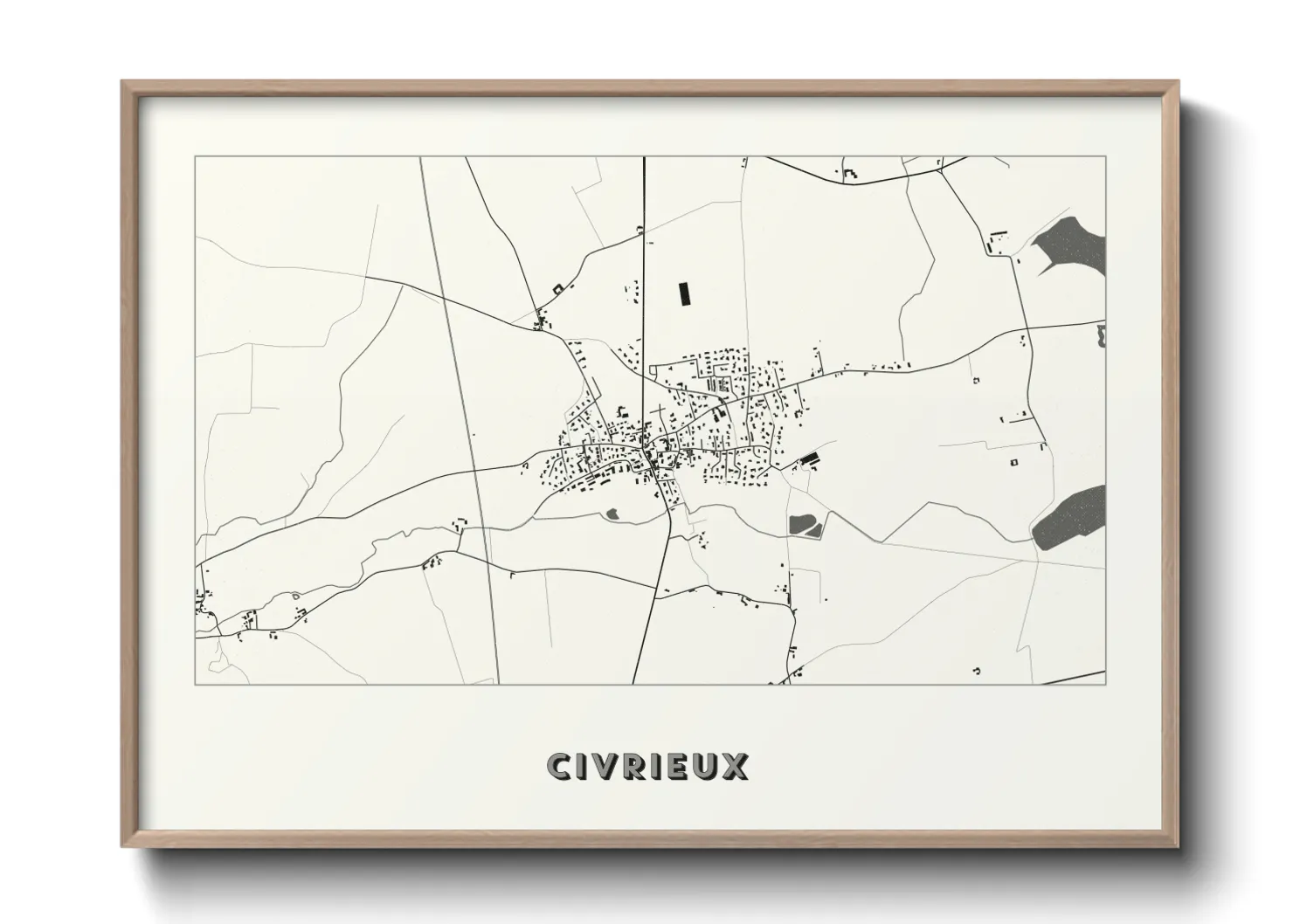 Une affiche de carte sur Civrieux