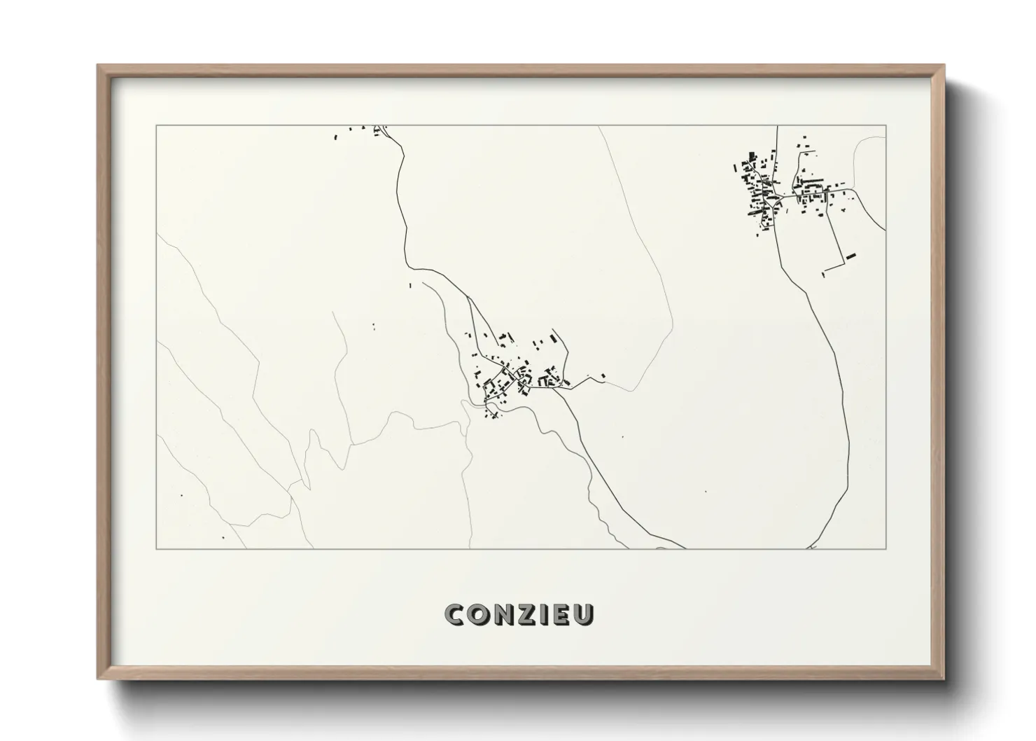 Une affiche de carte sur Conzieu