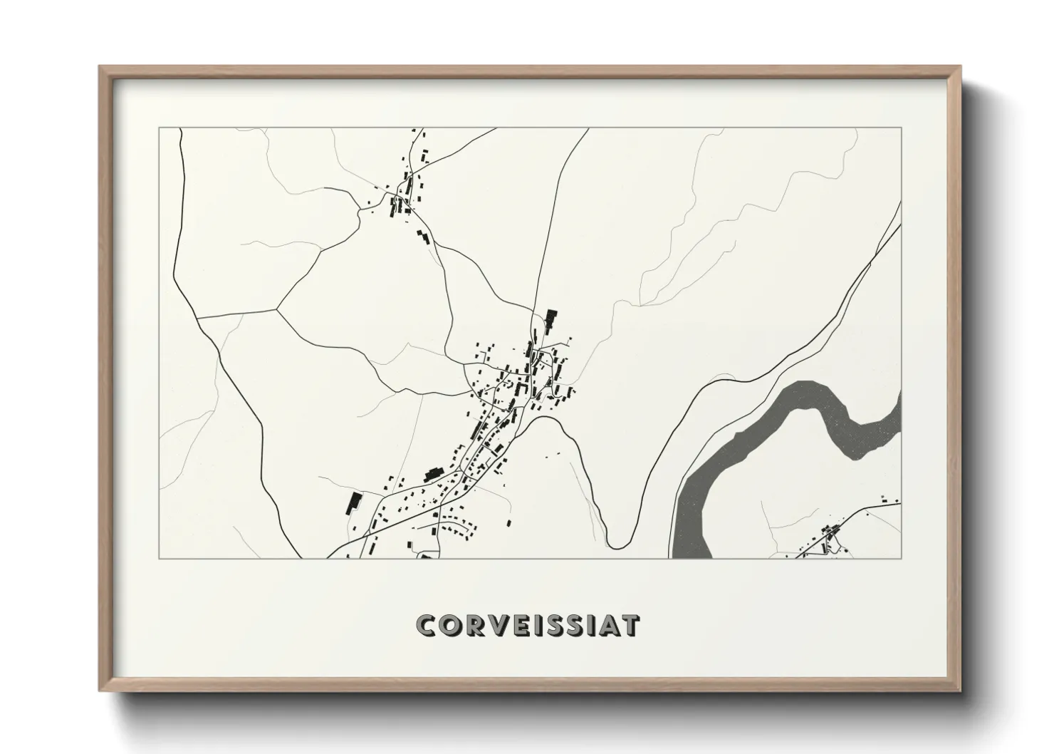 Une affiche de carte sur Corveissiat