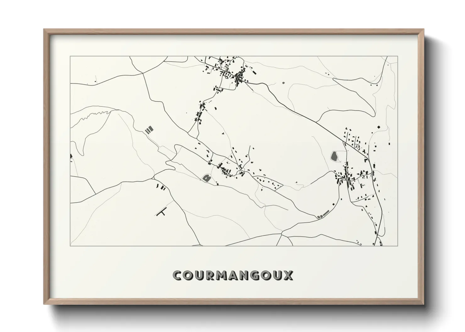 Une affiche de carte sur Courmangoux