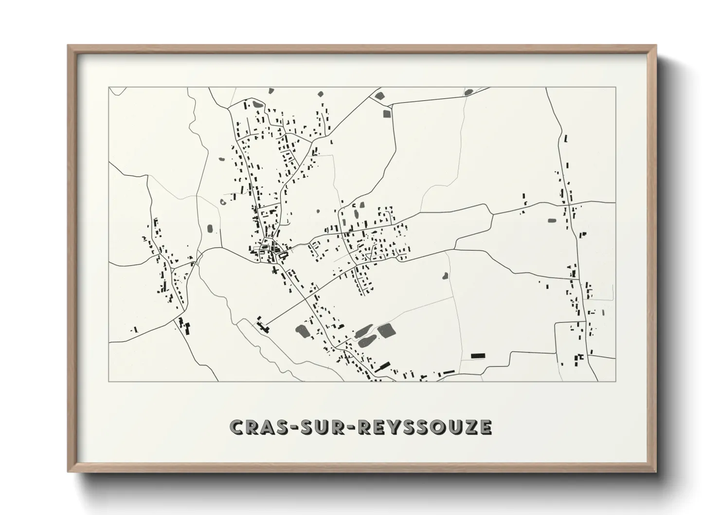 Une affiche de carte sur Cras-sur-Reyssouze