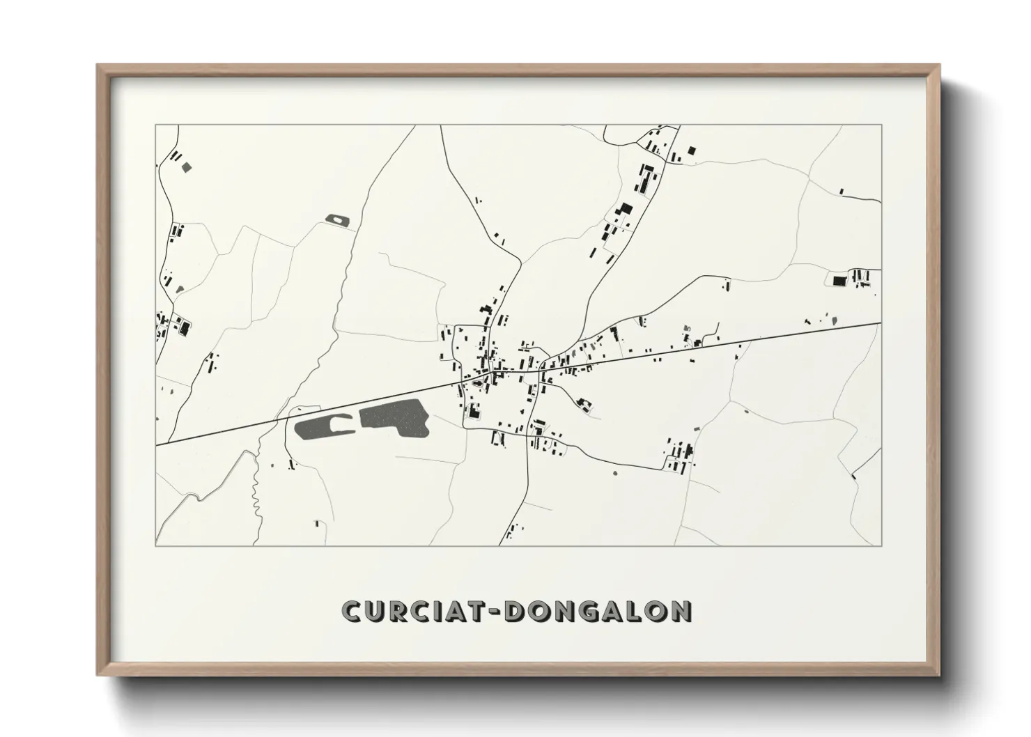 Une affiche de carte sur Curciat-Dongalon