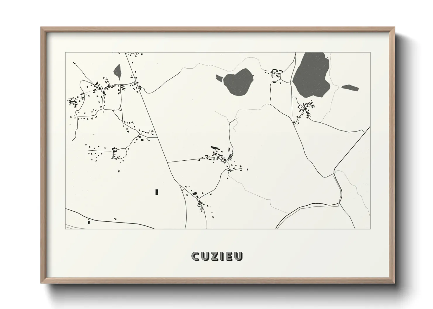 Une affiche de carte sur Cuzieu