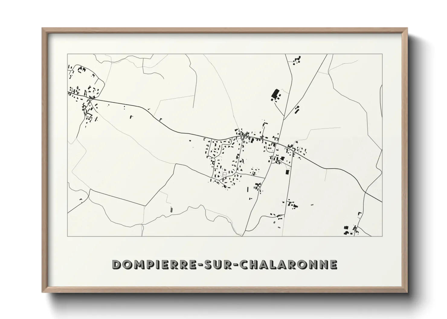 Une affiche de carte sur Dompierre-sur-Chalaronne