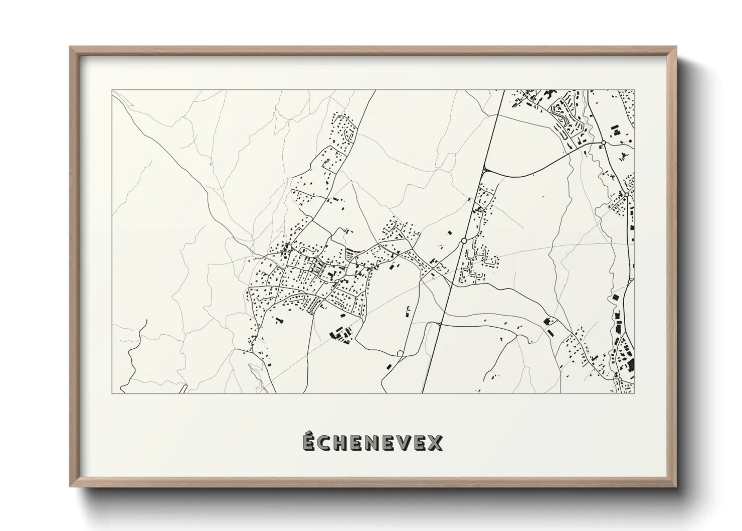 Une affiche de carte sur Échenevex