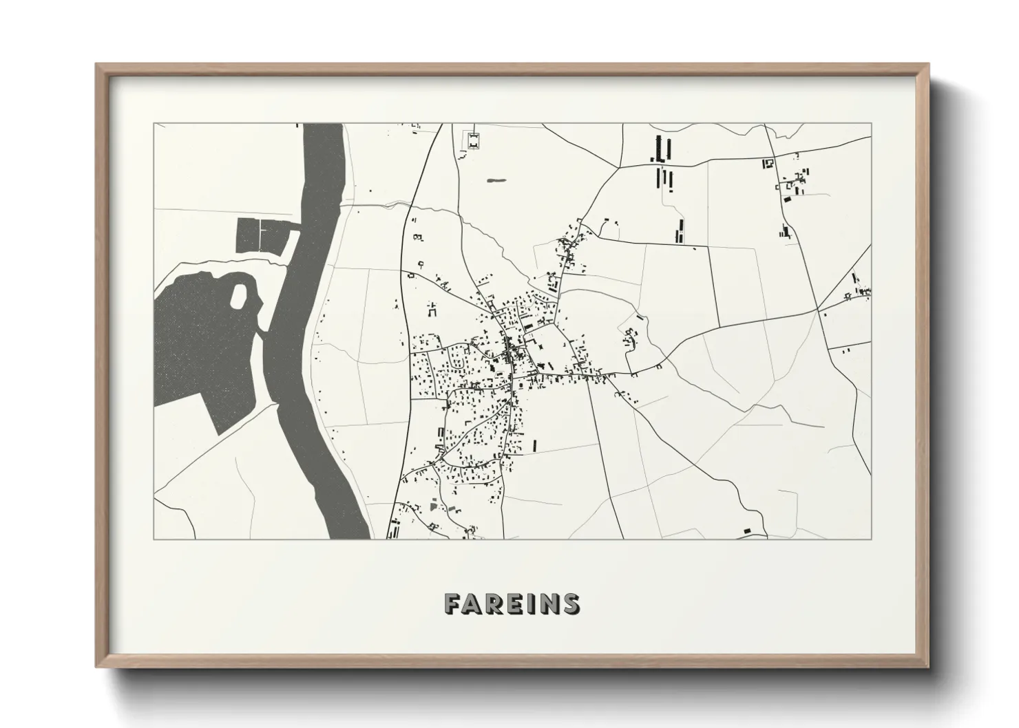 Une affiche de carte sur Fareins