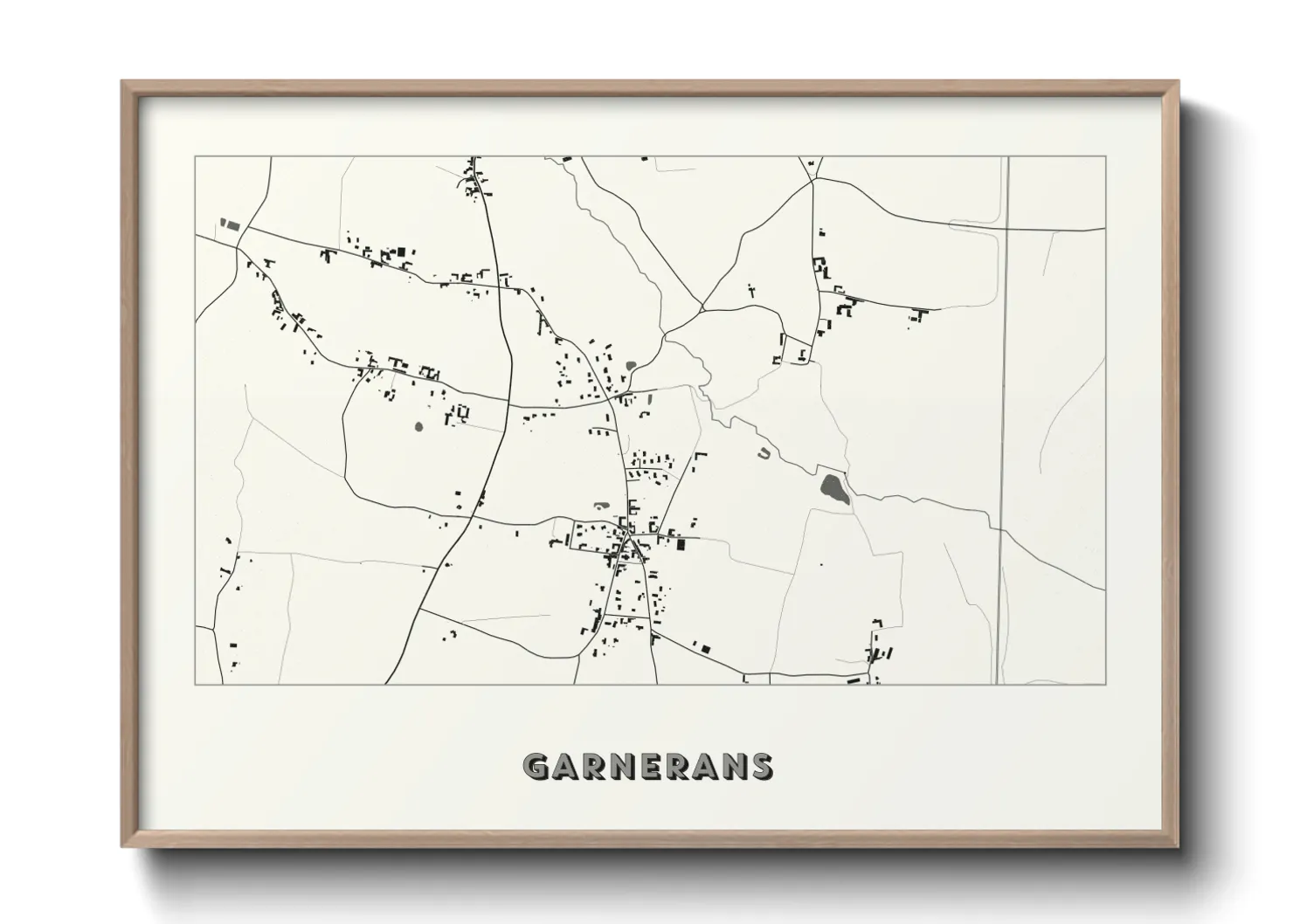 Une affiche de carte sur Garnerans