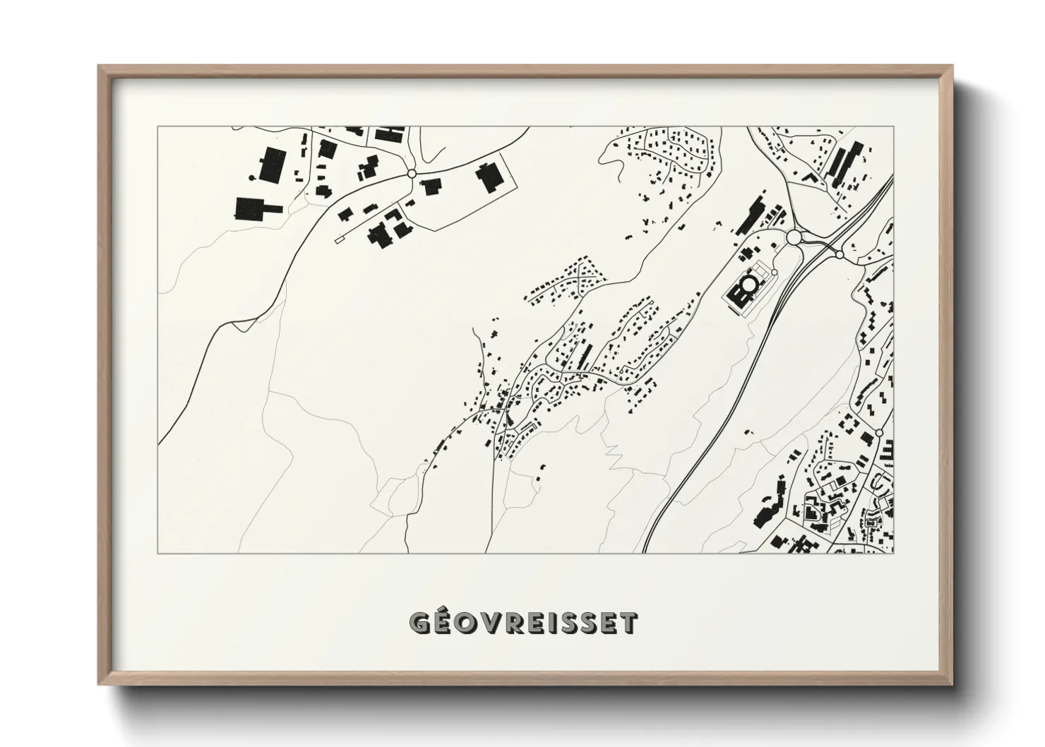 Une affiche de carte sur Géovreisset