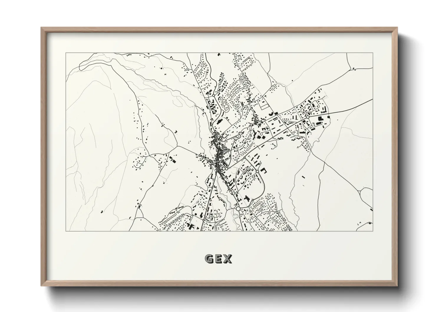 Une affiche de carte sur Gex