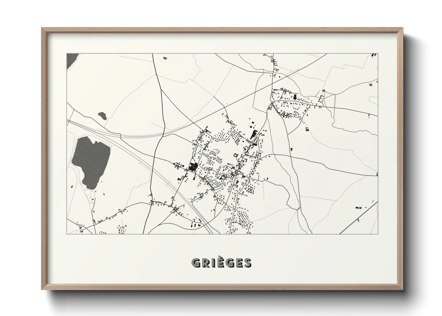 Une affiche de carte sur Grièges