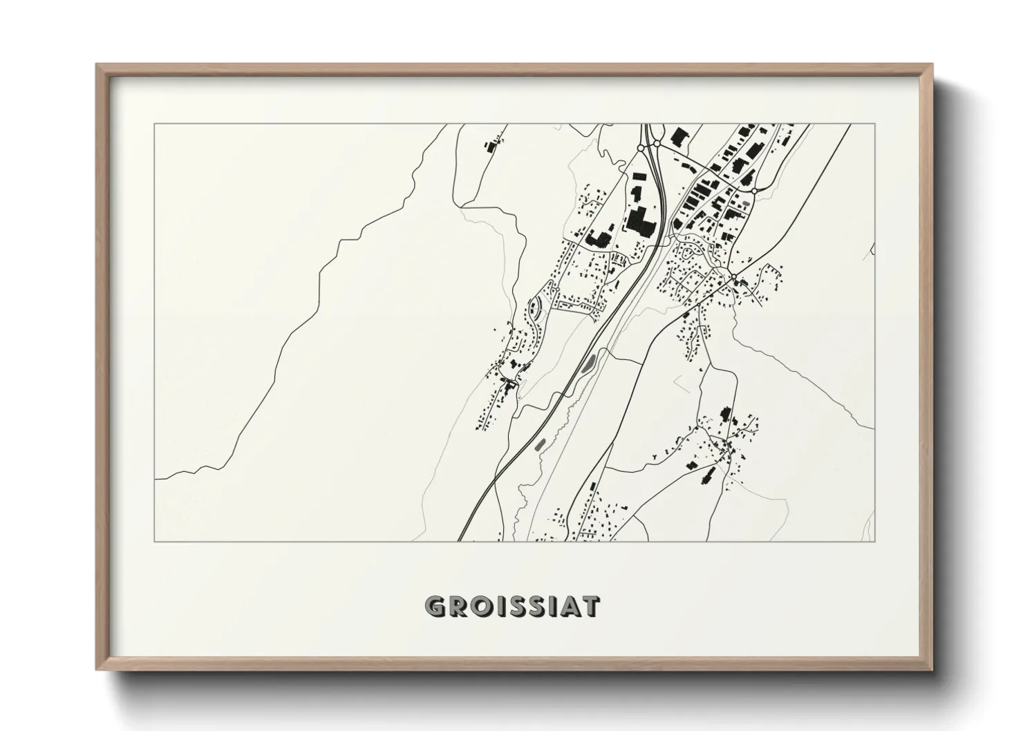 Une affiche de carte sur Groissiat