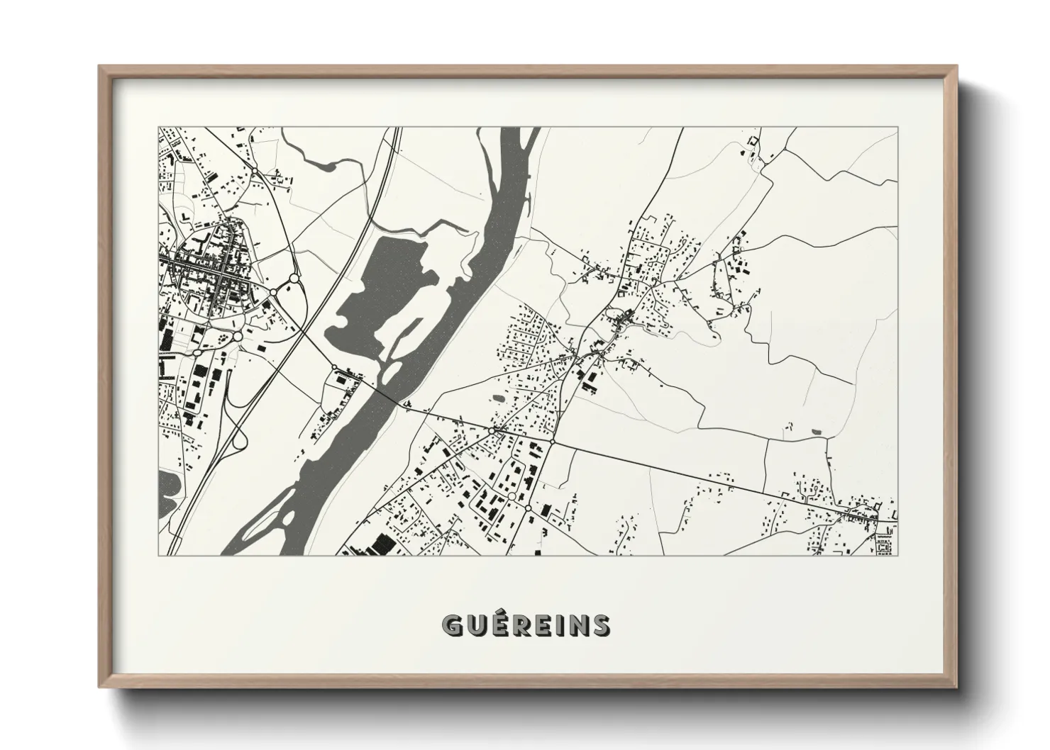 Une affiche de carte sur Guéreins