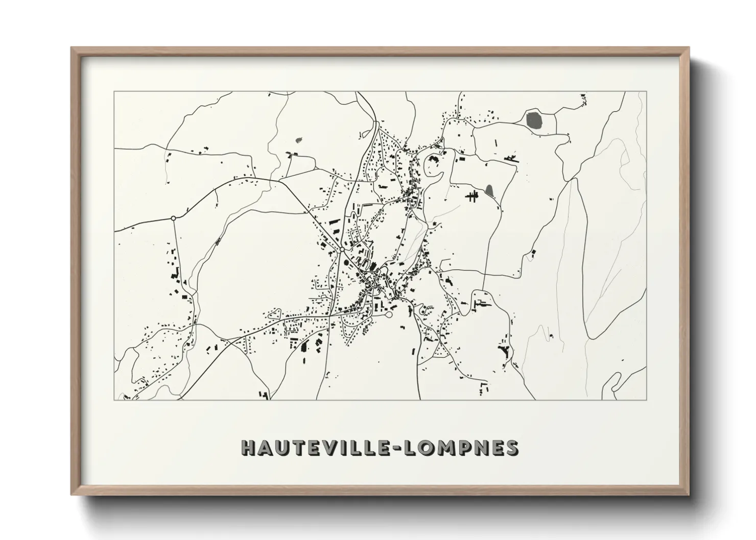 Une affiche de carte sur Hauteville-Lompnes