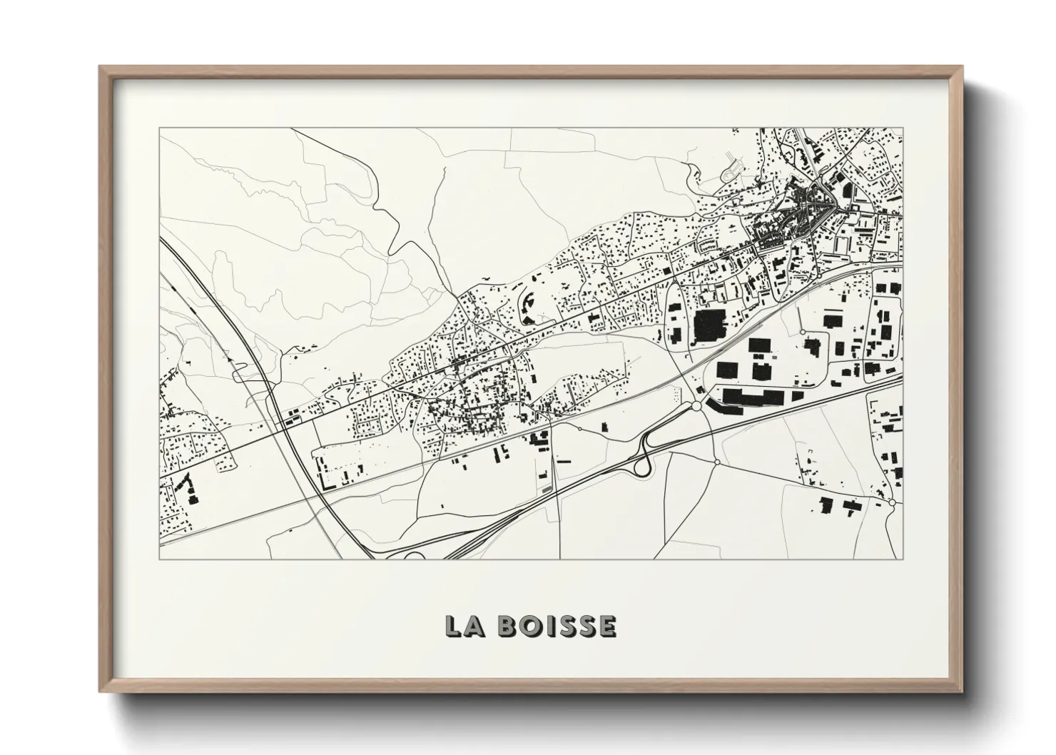 Une affiche de carte sur La Boisse