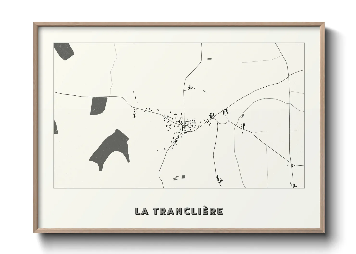 Une affiche de carte sur La Tranclière