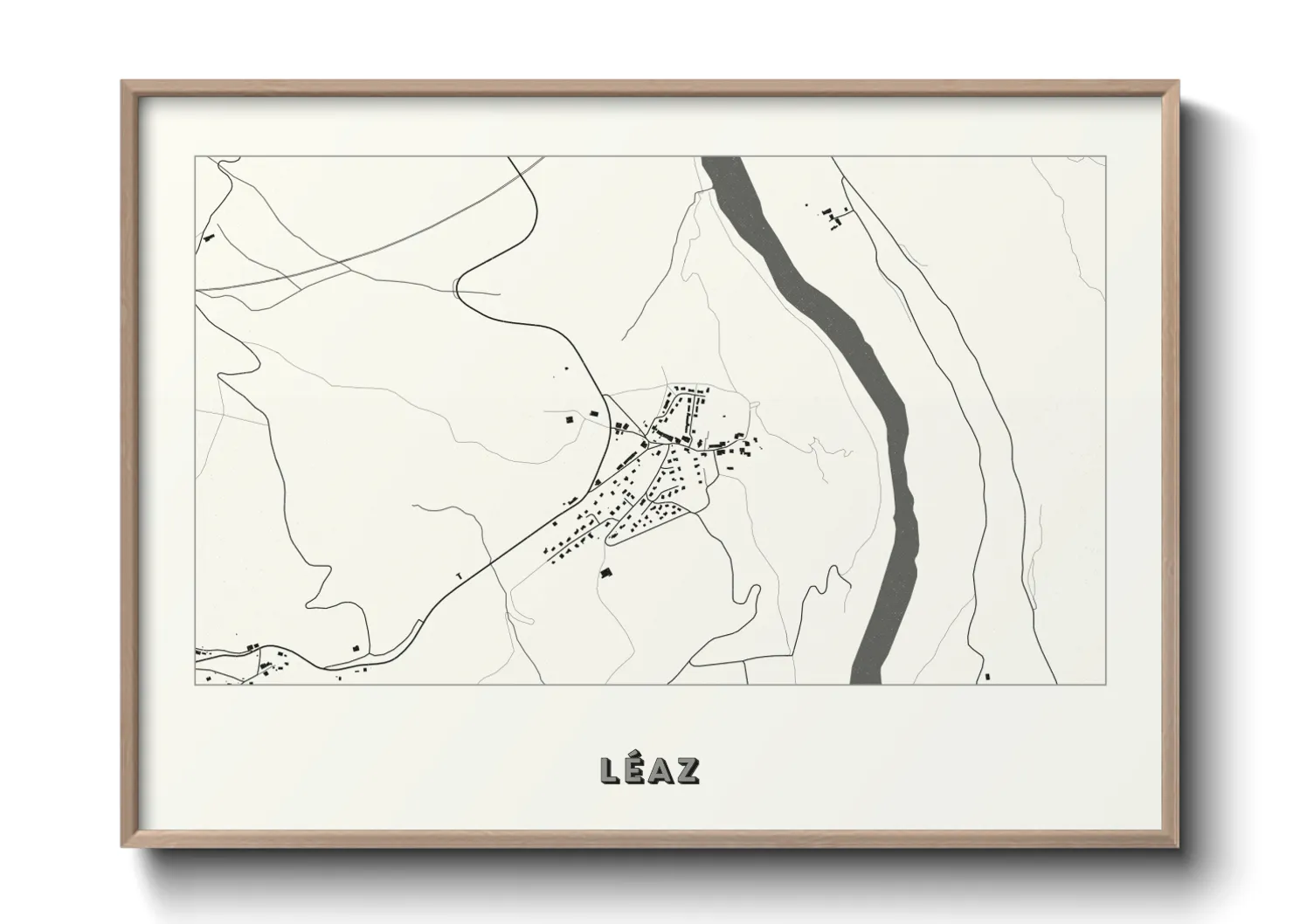 Une affiche de carte sur Léaz