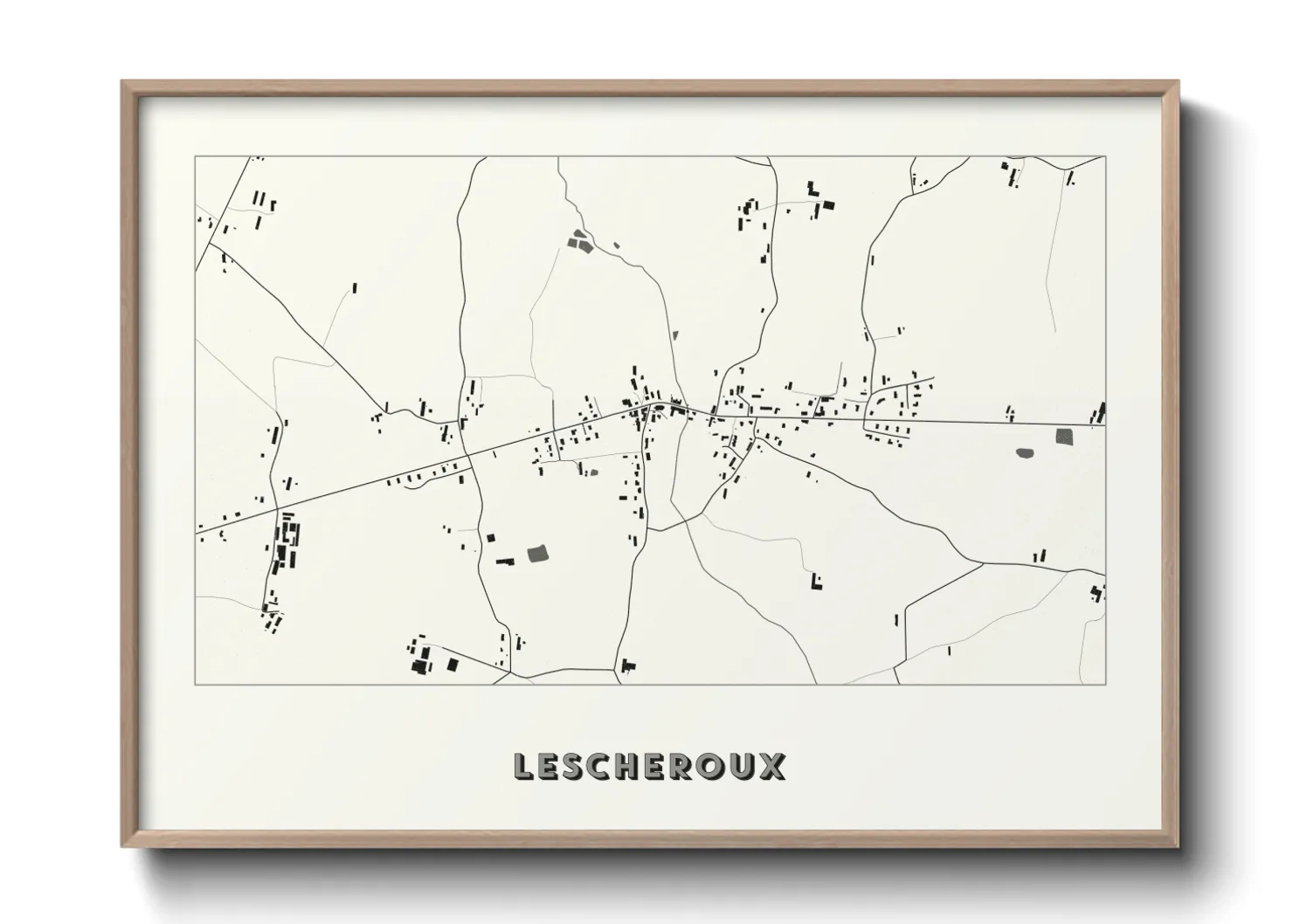 Une affiche de carte sur Lescheroux