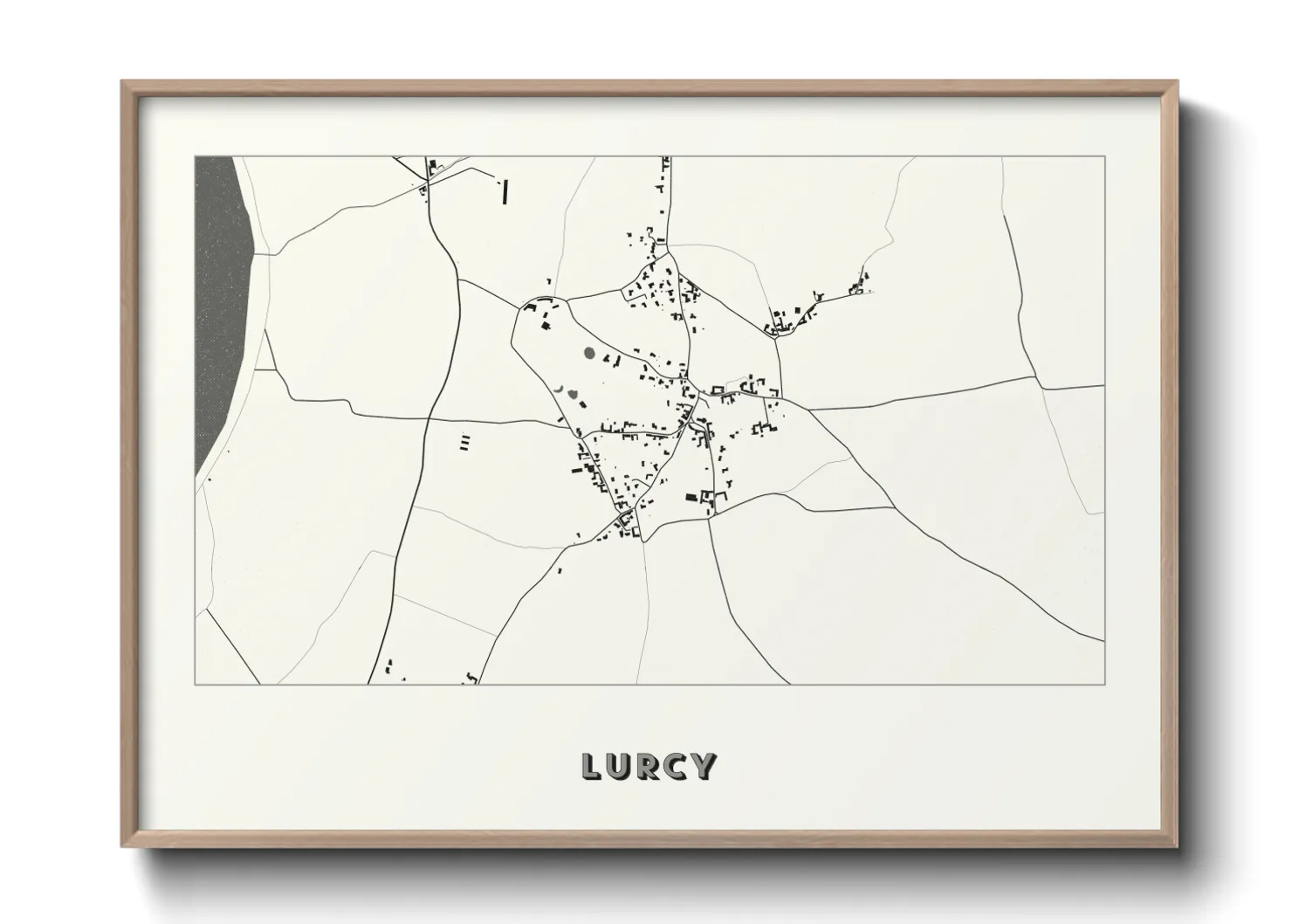 Une affiche de carte sur Lurcy