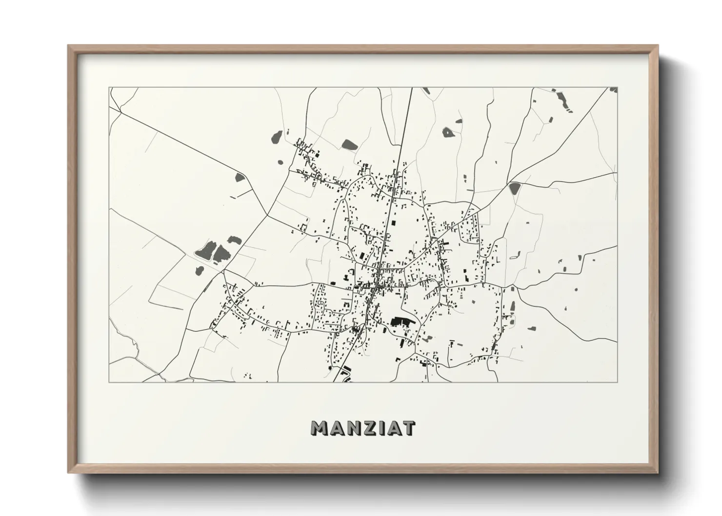 Une affiche de carte sur Manziat