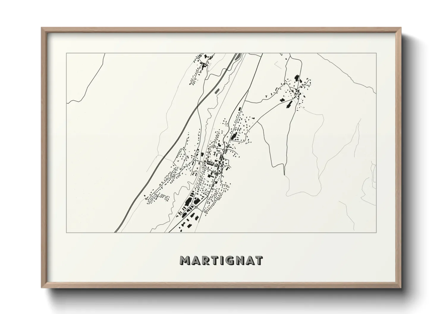 Une affiche de carte sur Martignat