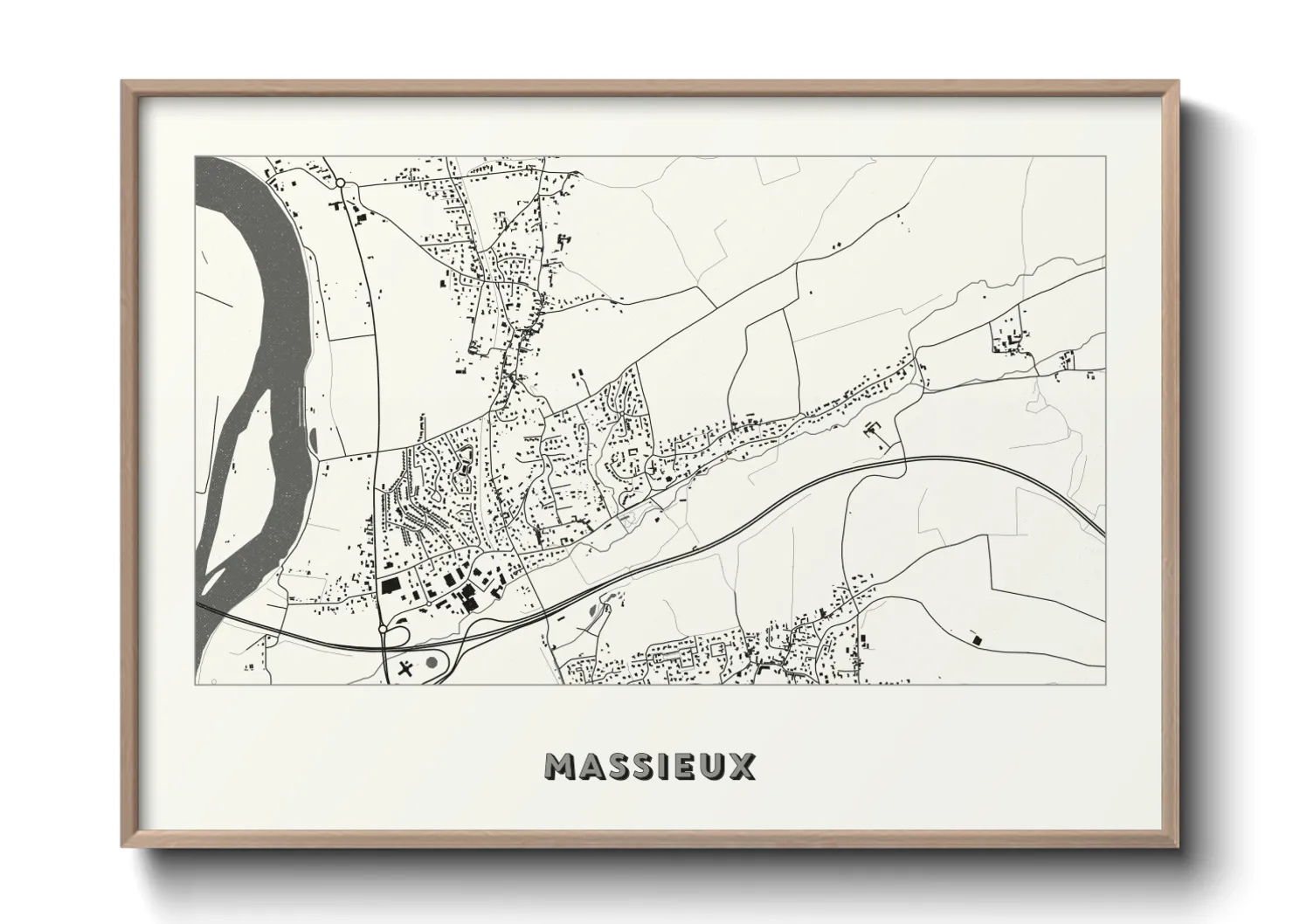 Une affiche de carte sur Massieux