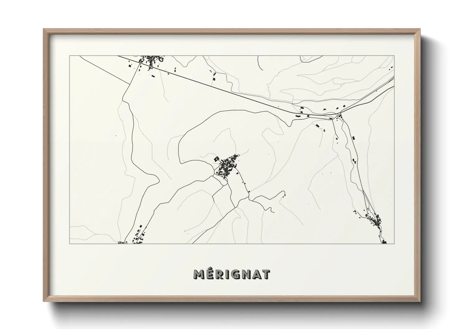 Une affiche de carte sur Mérignat