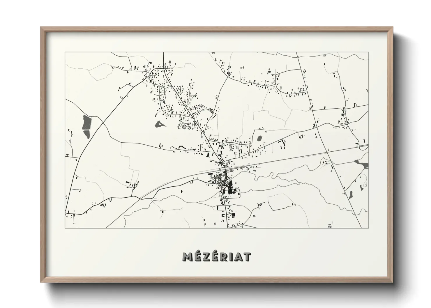 Une affiche de carte sur Mézériat