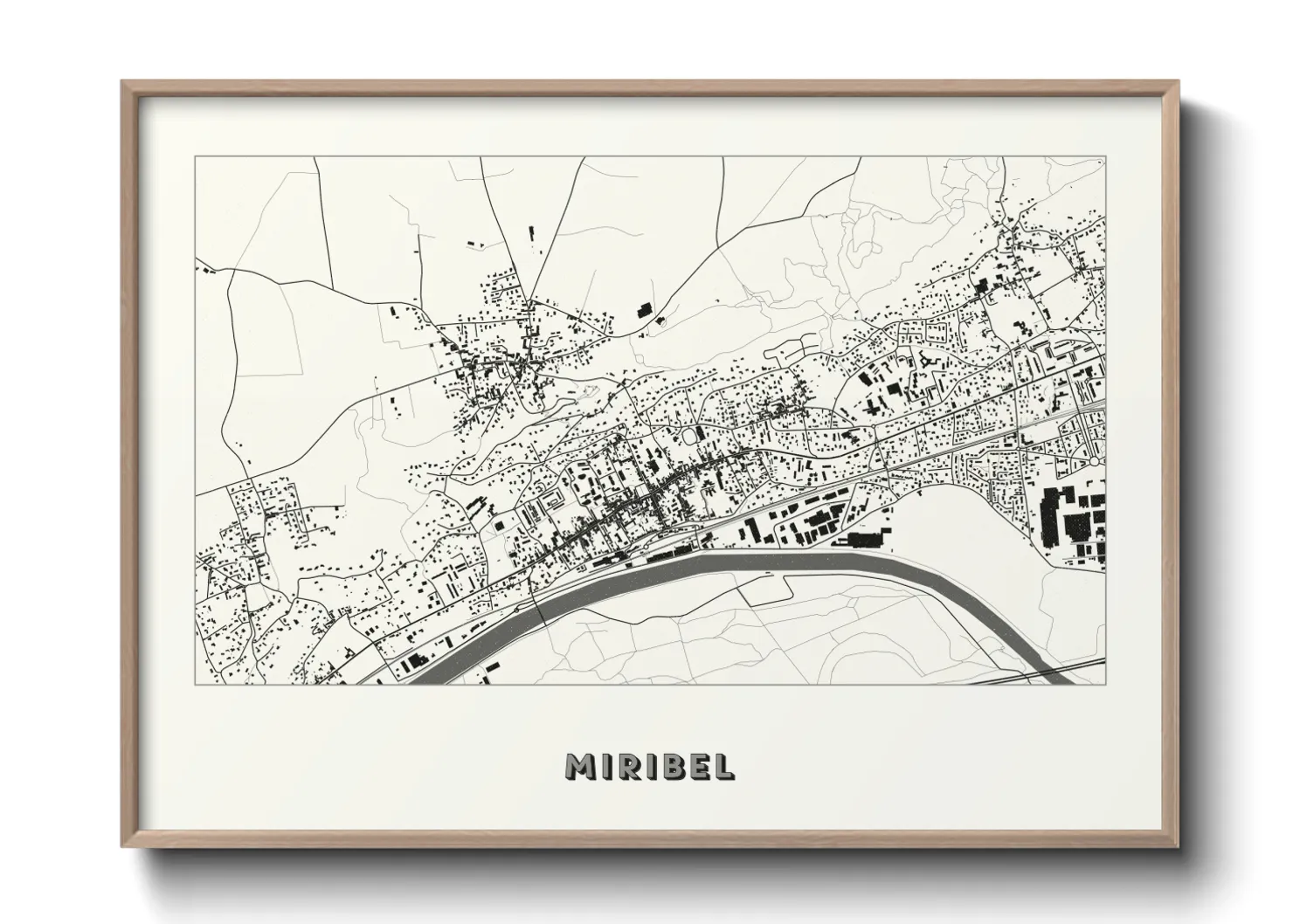 Une affiche de carte sur Miribel
