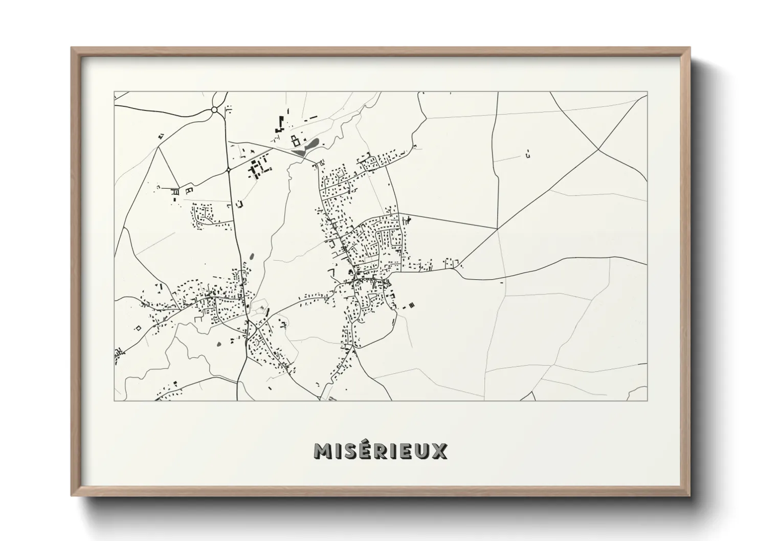 Une affiche de carte sur Misérieux