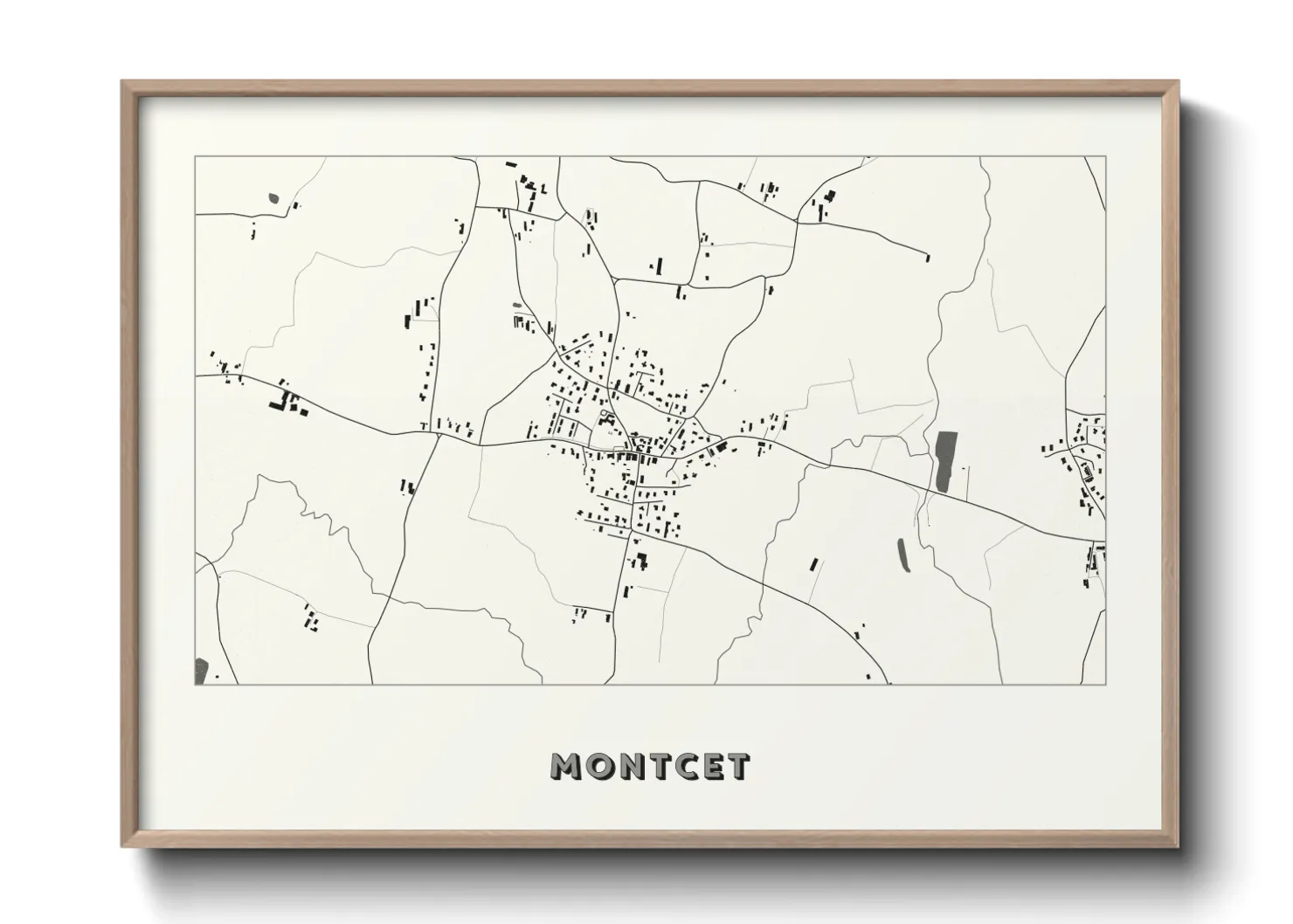 Une affiche de carte sur Montcet