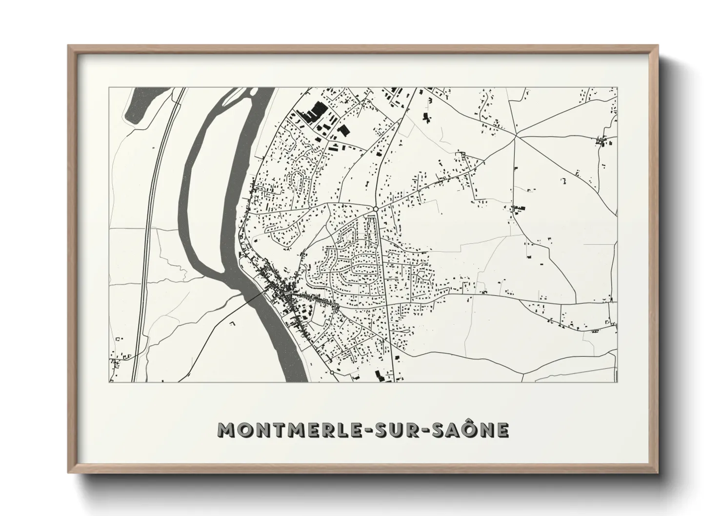 Une affiche de carte sur Montmerle-sur-Saône